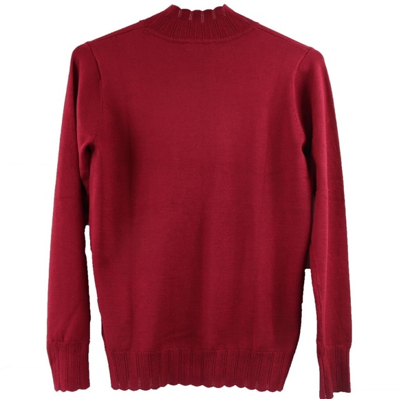 Joseph A. Sweaters - Pointelle Ladies Turtleneck  Sweater, Small, Red